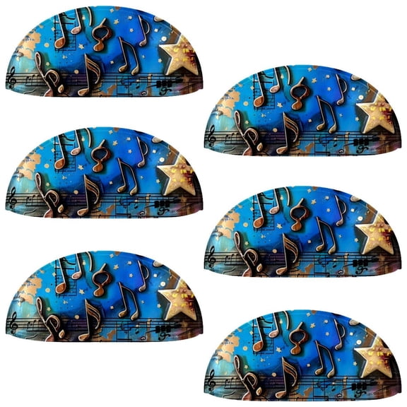 PhooArto 6 Pcs Cup Drawer Pulls, Golden Stars Music Notes Shell Shape Handles Cabinet Knobs for Dresser Cupboard Closet Wardrobe with Screws