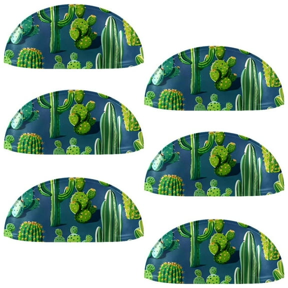 PhooArto 6 Pcs Cup Drawer Pulls, Green Cactus Pattern Shell Shape Handles Cabinet Knobs for Dresser Cupboard Closet Wardrobe with Screws