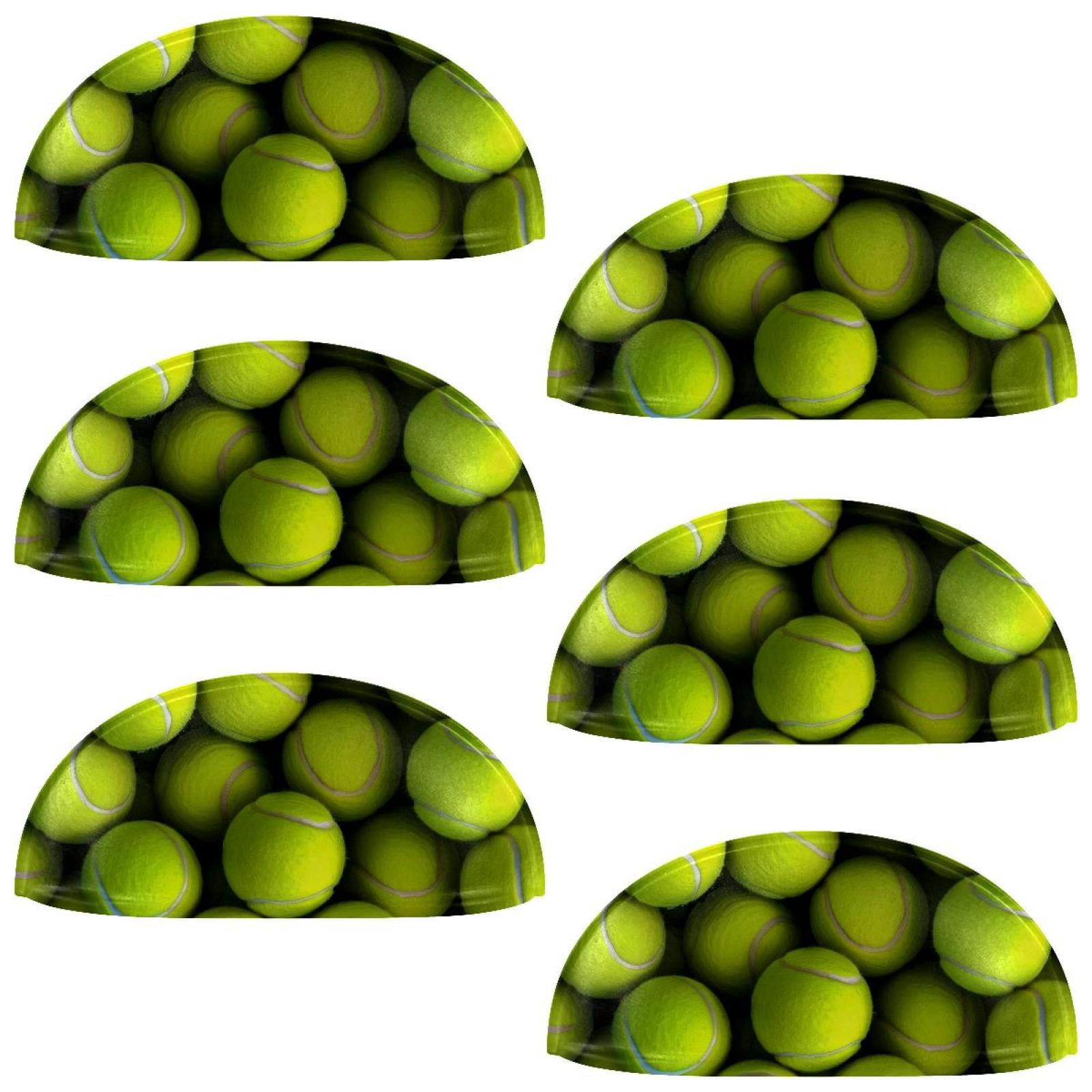PhooArto 6 Pcs Cup Drawer Pulls, Green Tennis Ball Pattern Shell Shape Handles Cabinet Knobs for Dresser Cupboard Closet Wardrobe with Screws