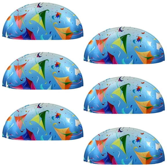 PhooArto 6 Pcs Cup Drawer Pulls, Kites Colorful Pattern Shell Shape Handles Cabinet Knobs for Dresser Cupboard Closet Wardrobe with Screws