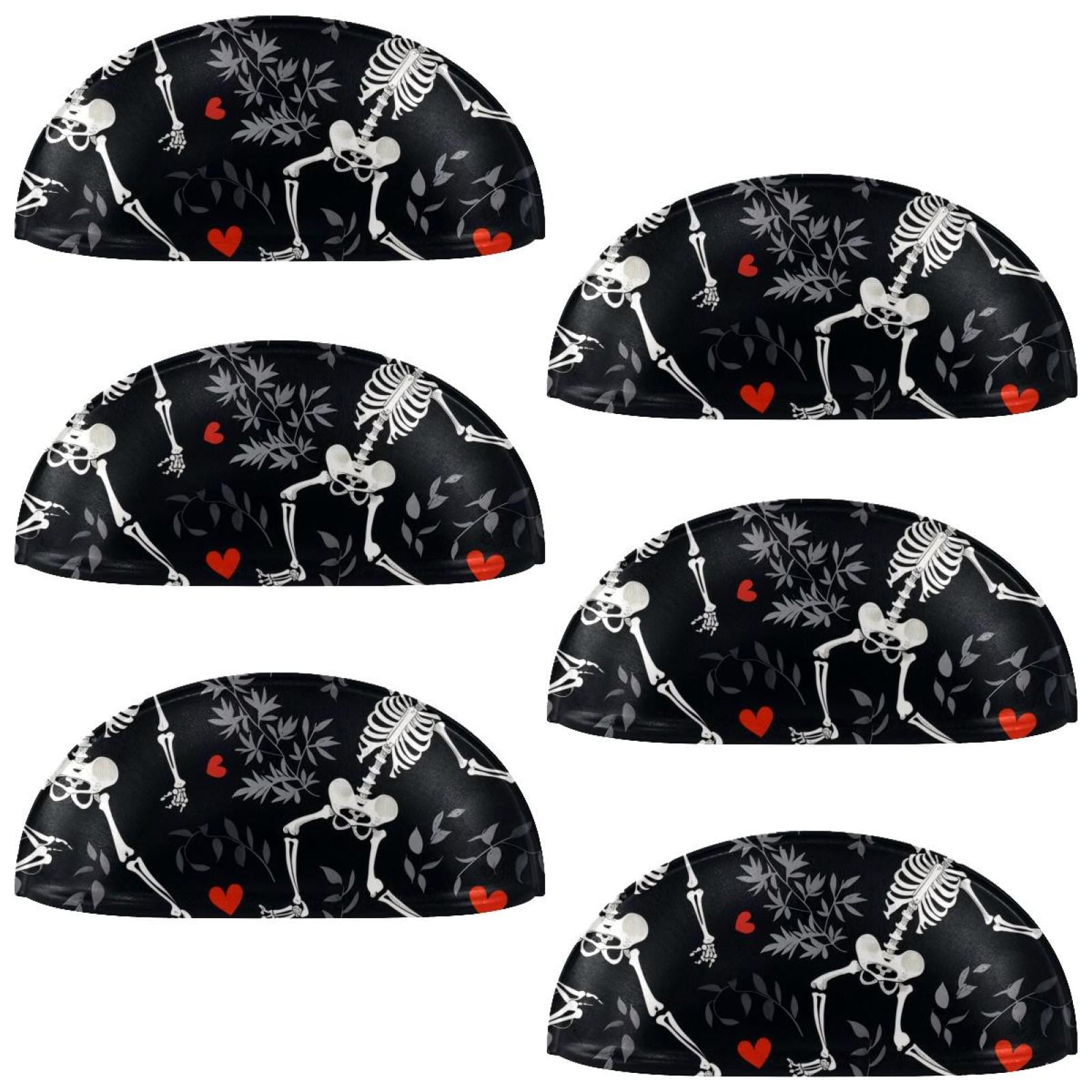 PhooArto 6 Pcs Cup Drawer Pulls, Love Heart Skeletons Dancing Shell Shape Handles Cabinet Knobs for Dresser Cupboard Closet Wardrobe with Screws