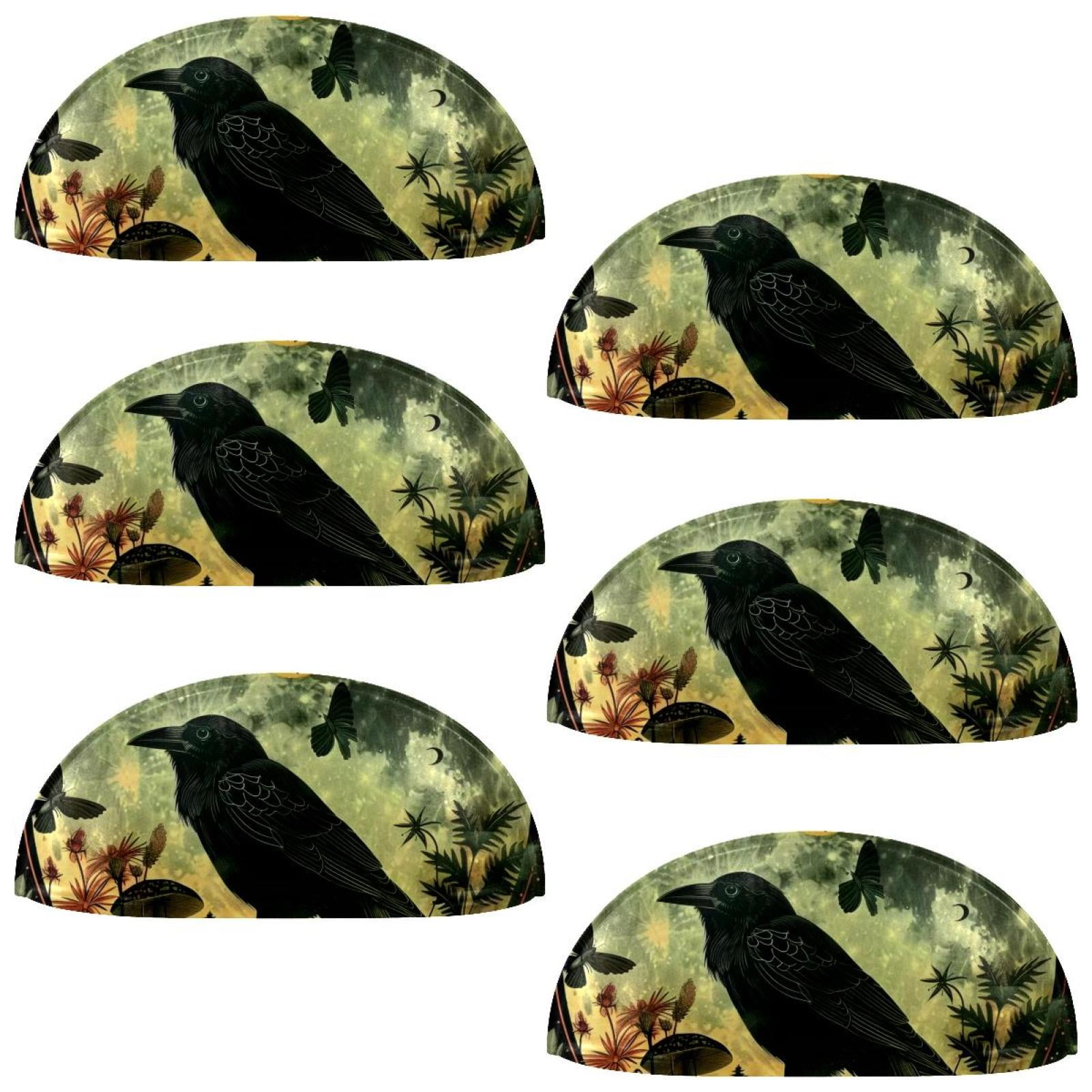 PhooArto 6 Pcs Cup Drawer Pulls, Moon Crow Moth Flowers Shell Shape Handles Cabinet Knobs for Dresser Cupboard Closet Wardrobe with Screws