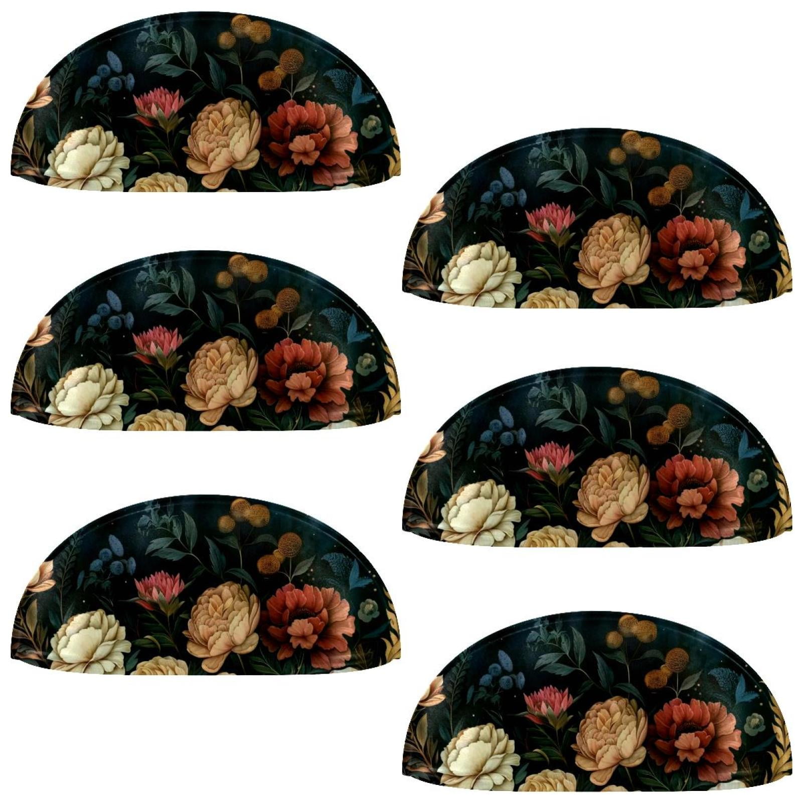 PhooArto 6 Pcs Cup Drawer Pulls, Moon Phase Flowers Shell Shape Handles Cabinet Knobs for Dresser Cupboard Closet Wardrobe with Screws