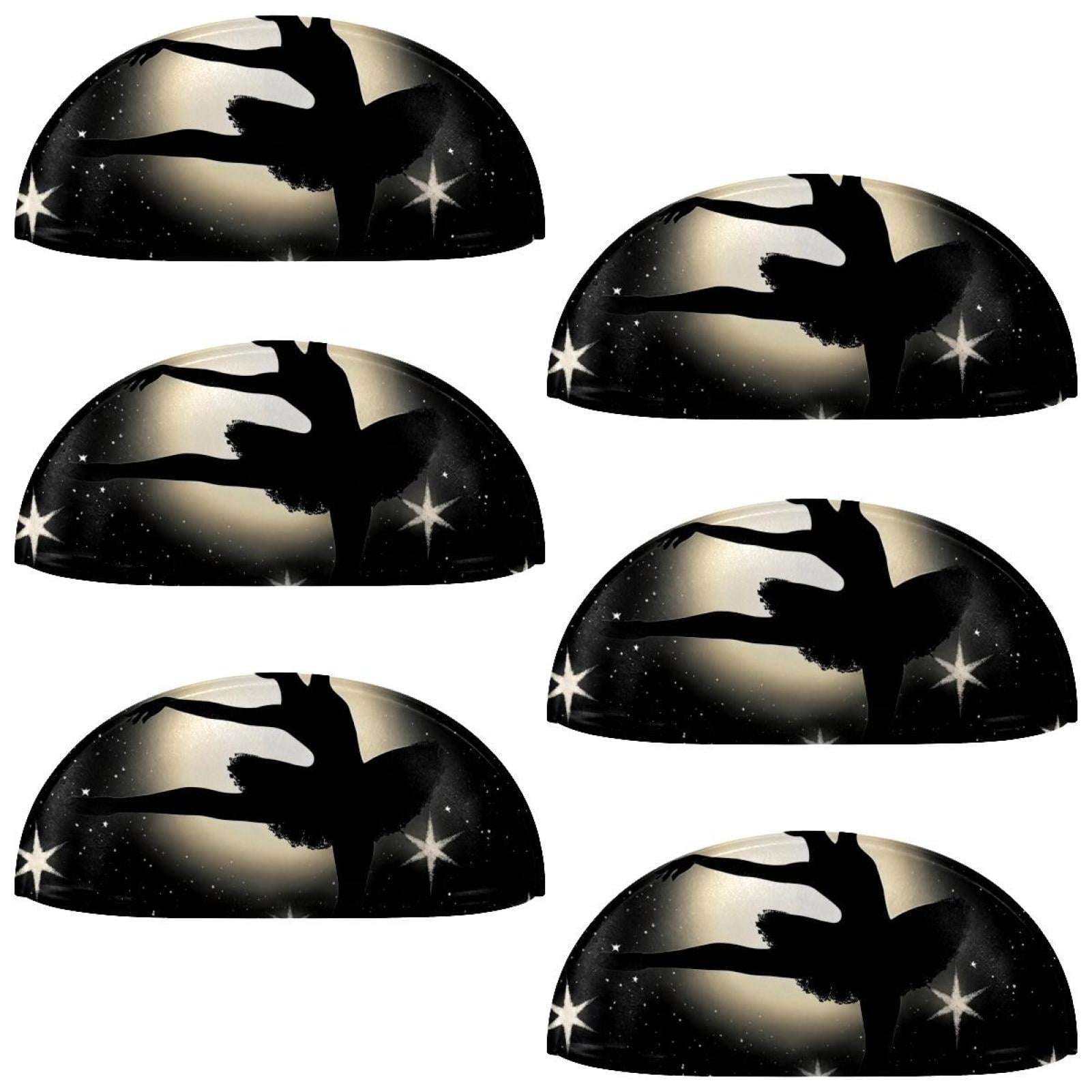 PhooArto 6 Pcs Cup Drawer Pulls, Moon Stars Ballet Silhouette Shell Shape Handles Cabinet Knobs for Dresser Cupboard Closet Wardrobe with Screws