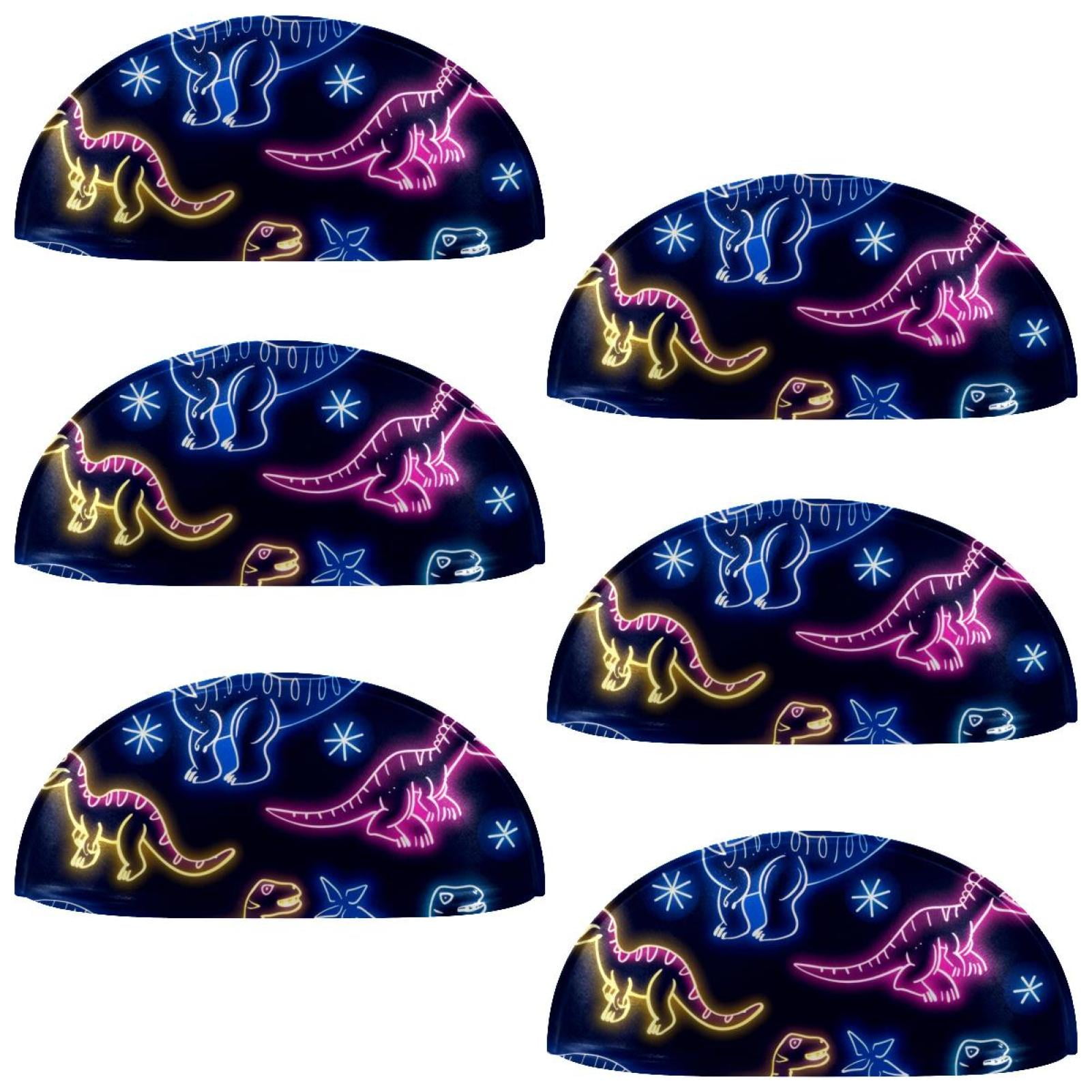 PhooArto 6 Pcs Cup Drawer Pulls, Neon Dinosaur Funny Pattern Shell Shape Handles Cabinet Knobs for Dresser Cupboard Closet Wardrobe with Screws