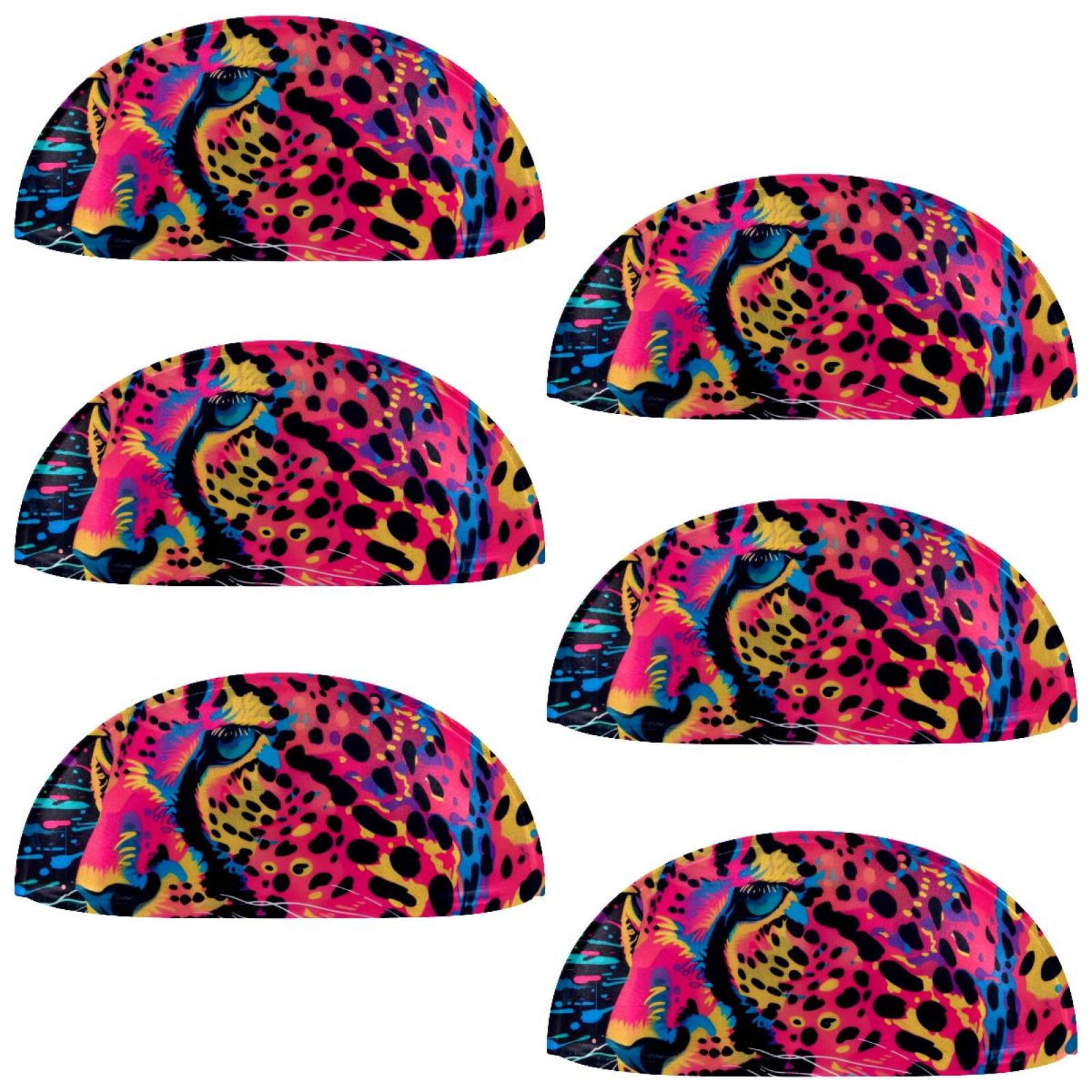 PhooArto 6 Pcs Cup Drawer Pulls, Neon Rainbow Leopard Shell Shape Handles Cabinet Knobs for Dresser Cupboard Closet Wardrobe with Screws