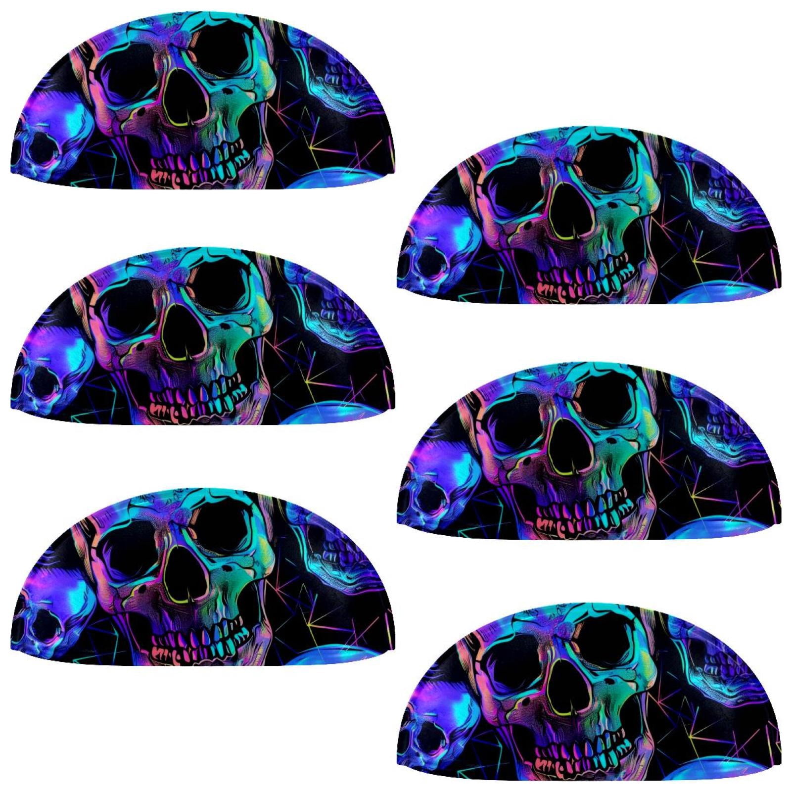 PhooArto 6 Pcs Cup Drawer Pulls, Neon Robot Skeleton Shell Shape Handles Cabinet Knobs for Dresser Cupboard Closet Wardrobe with Screws
