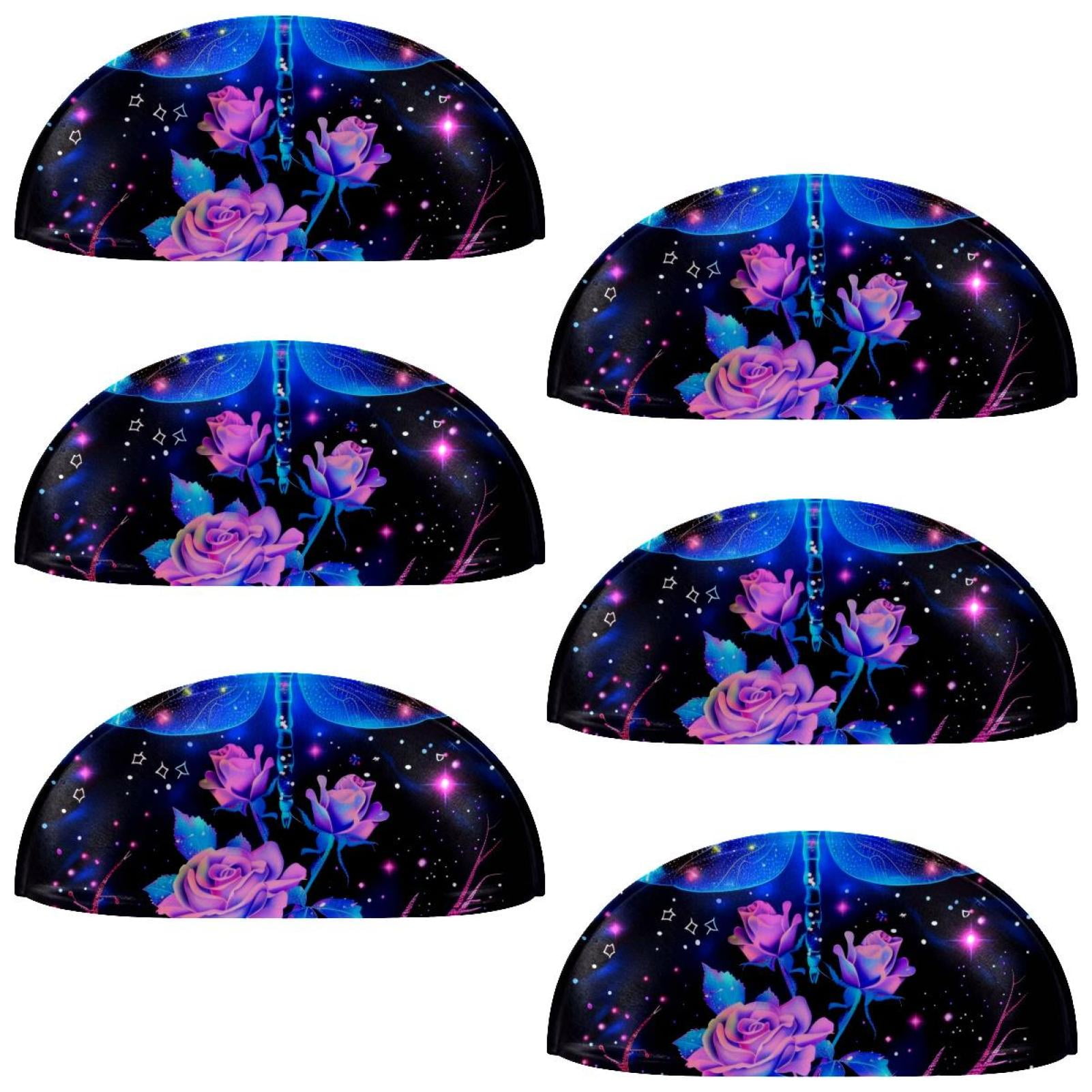 PhooArto 6 Pcs Cup Drawer Pulls, Neon Rose Dragonfly Glowing Stars Shell Shape Handles Cabinet Knobs for Dresser Cupboard Closet Wardrobe with Screws