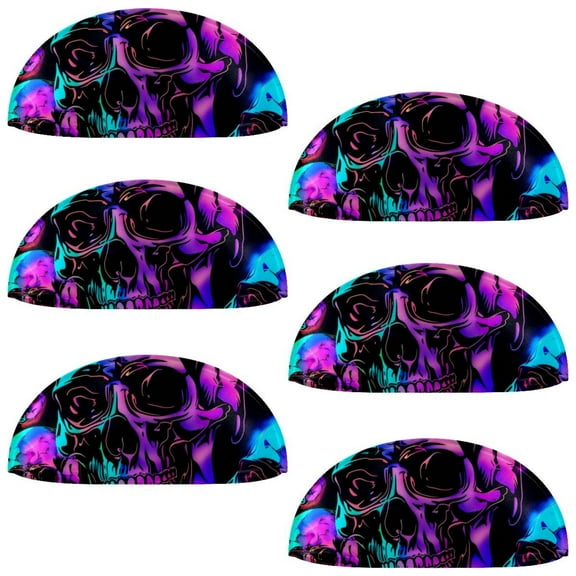 PhooArto 6 Pcs Cup Drawer Pulls, Neon Skull Head Shell Shape Handles Cabinet Knobs for Dresser Cupboard Closet Wardrobe with Screws