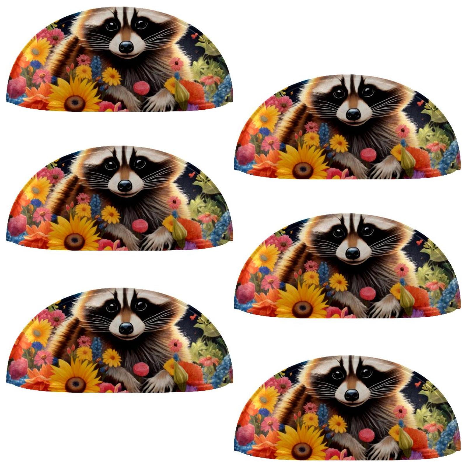 PhooArto 6 Pcs Cup Drawer Pulls, Night Flowers Raccoon Shell Shape Handles Cabinet Knobs for Dresser Cupboard Closet Wardrobe with Screws