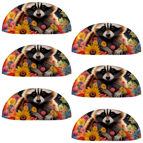 PhooArto 6 Pcs Cup Drawer Pulls, Night Flowers Raccoon Shell Shape Handles Cabinet Knobs for Dresser Cupboard Closet Wardrobe with Screws