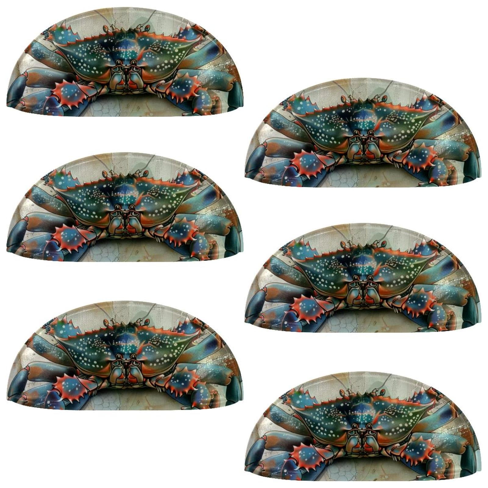 PhooArto 6 Pcs Cup Drawer Pulls, Ocean Crab Shell Shape Handles Cabinet Knobs for Dresser Cupboard Closet Wardrobe with Screws