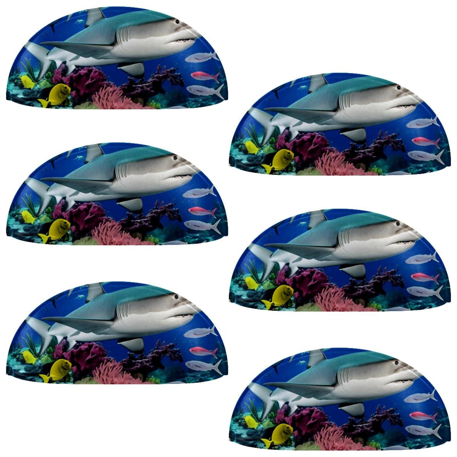 PhooArto 6 Pcs Cup Drawer Pulls, Ocean Fish Shark Coral Shell Shape Handles Cabinet Knobs for Dresser Cupboard Closet Wardrobe with Screws