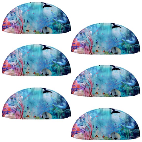 PhooArto 6 Pcs Cup Drawer Pulls, Ocean Seaworld Dolphin Shell Shape Handles Cabinet Knobs for Dresser Cupboard Closet Wardrobe with Screws