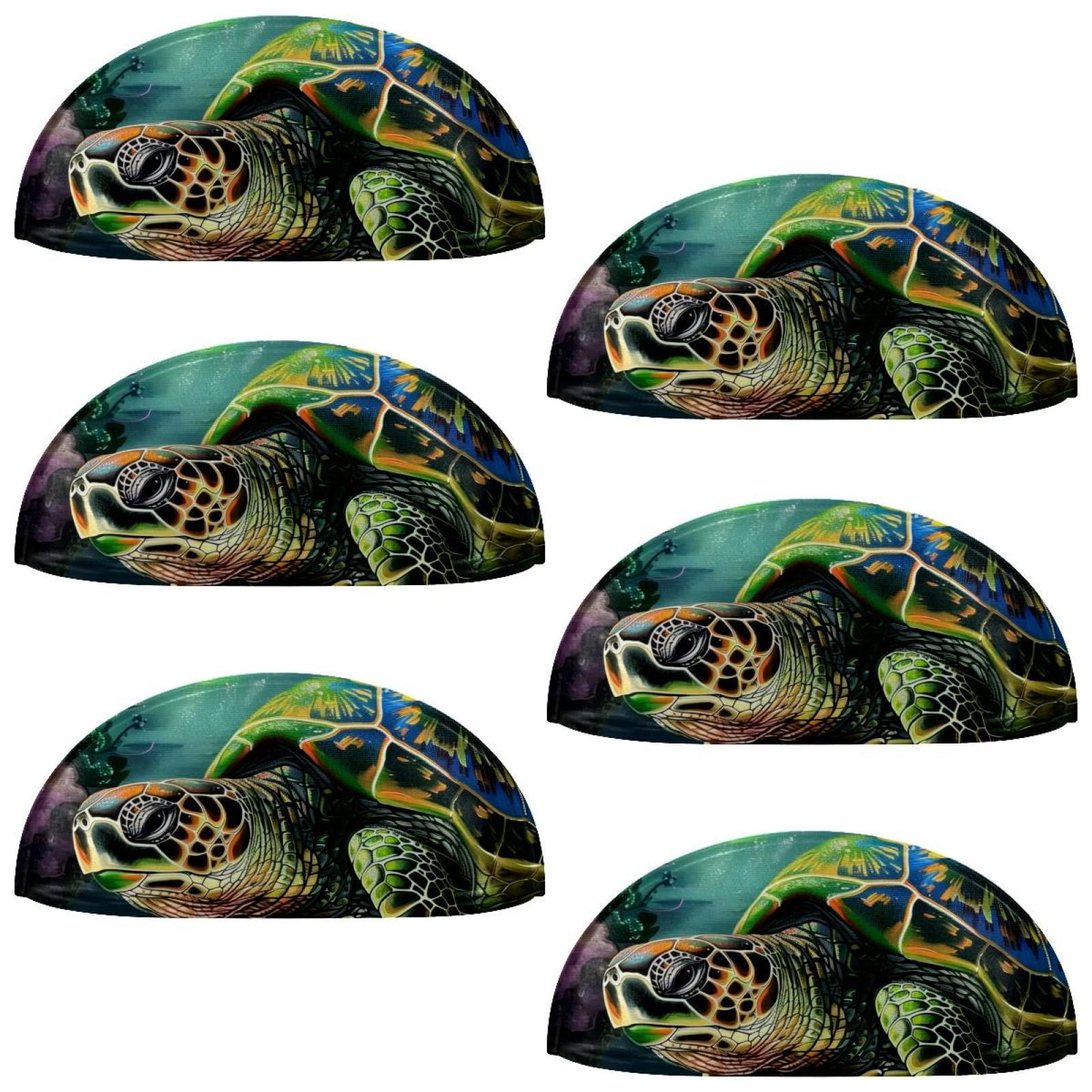 PhooArto 6 Pcs Cup Drawer Pulls, Ocean Underwater Sea Turtle Shell Shape Handles Cabinet Knobs for Dresser Cupboard Closet Wardrobe with Screws