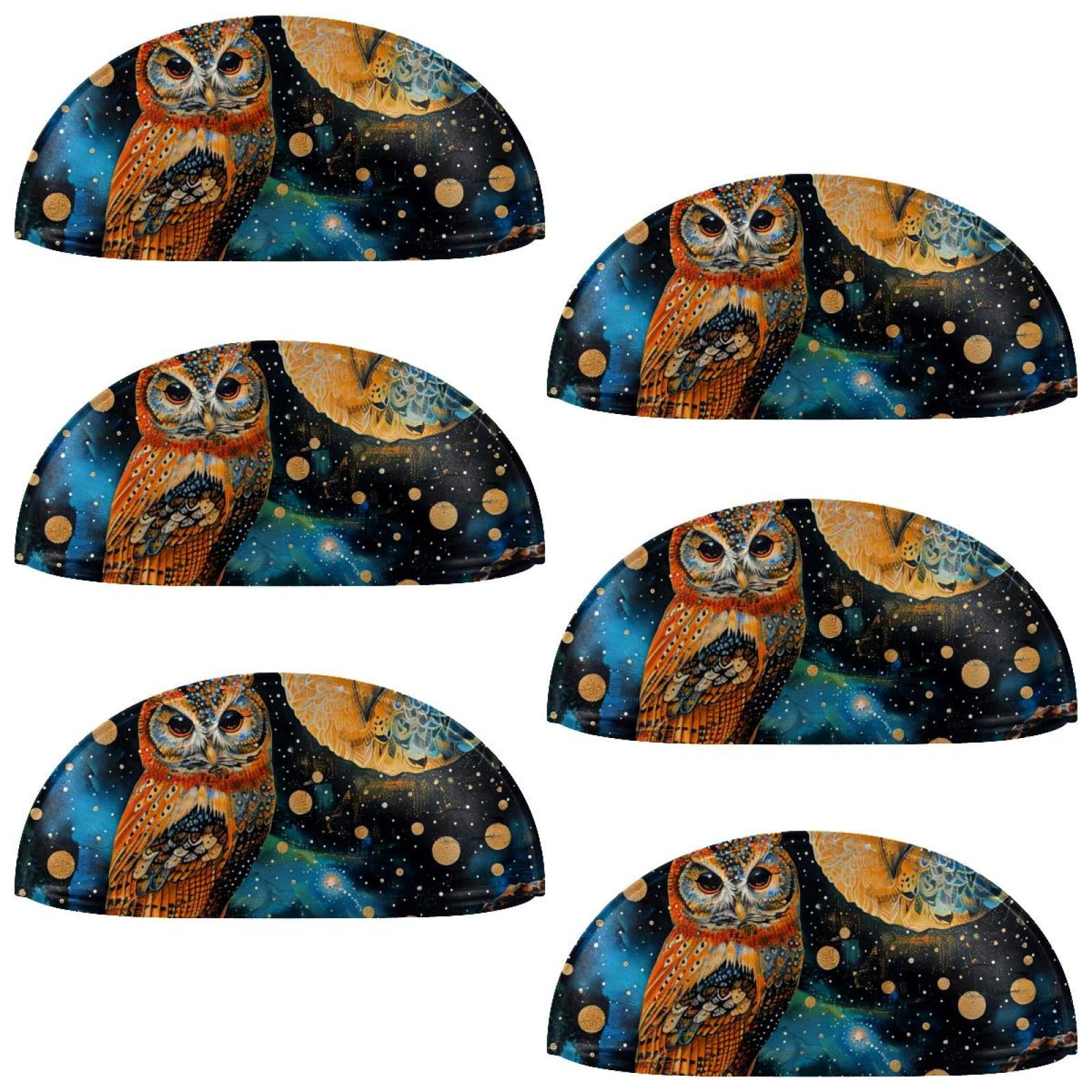 PhooArto 6 Pcs Cup Drawer Pulls, Owls Galasy Space Shell Shape Handles Cabinet Knobs for Dresser Cupboard Closet Wardrobe with Screws