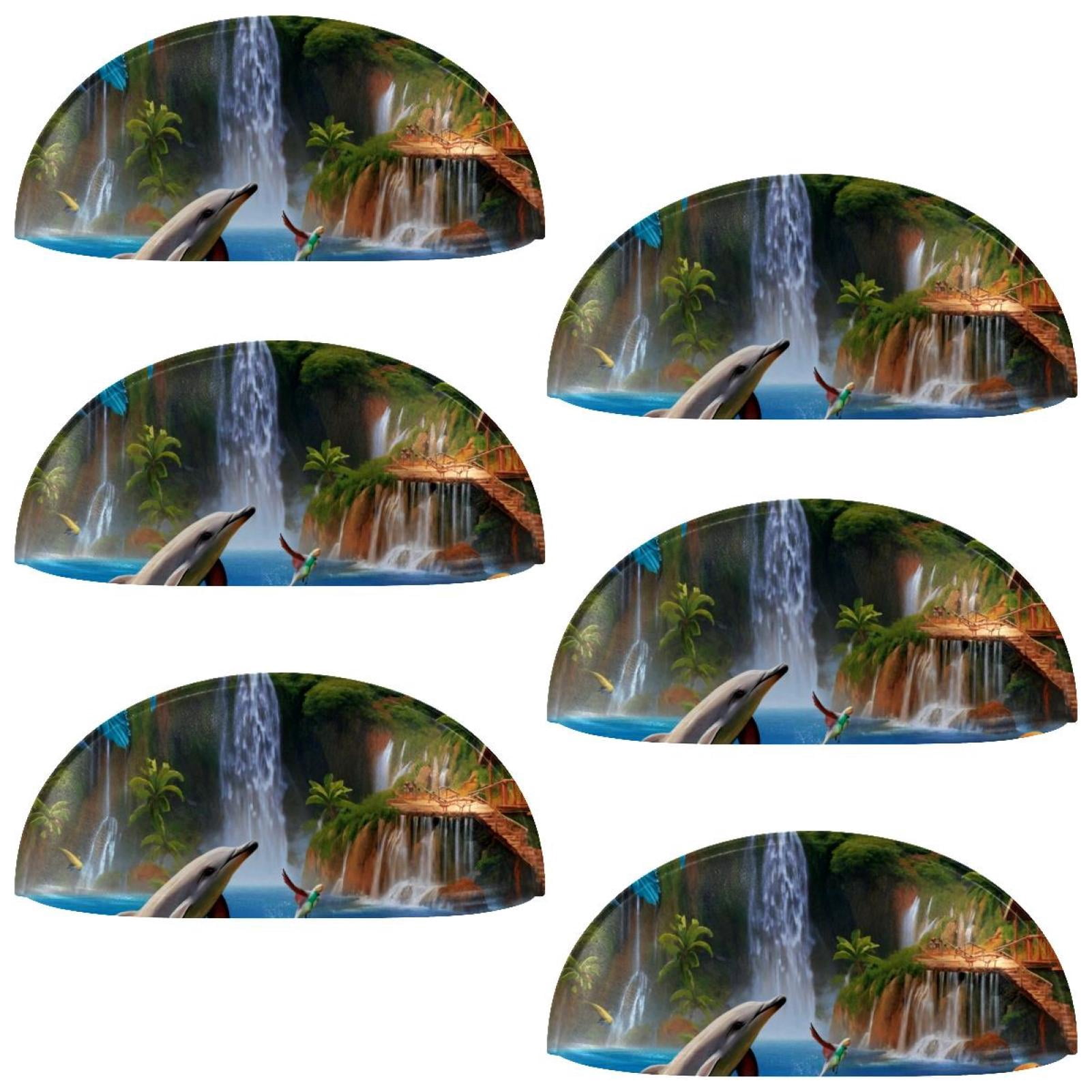 PhooArto 6 Pcs Cup Drawer Pulls, Parrots Dolphins and Waterfall Shell Shape Handles Cabinet Knobs for Dresser Cupboard Closet Wardrobe with Screws