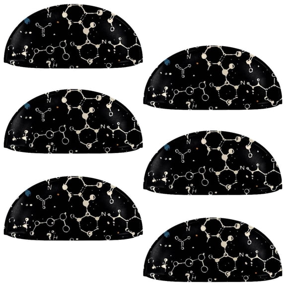 PhooArto 6 Pcs Cup Drawer Pulls, Pattern of Chemistry Equation Shell Shape Handles Cabinet Knobs for Dresser Cupboard Closet Wardrobe with Screws