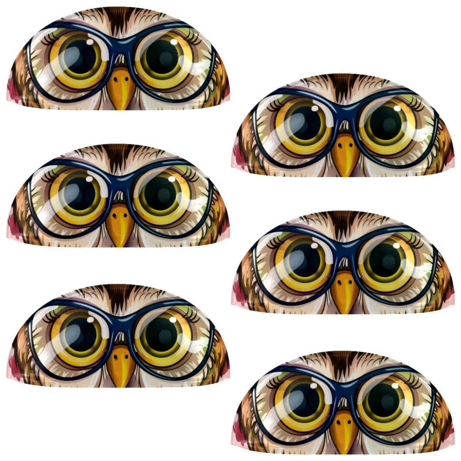 PhooArto 6 Pcs Cup Drawer Pulls, Pink Owl with Glasses Shell Shape Handles Cabinet Knobs for Dresser Cupboard Closet Wardrobe with Screws