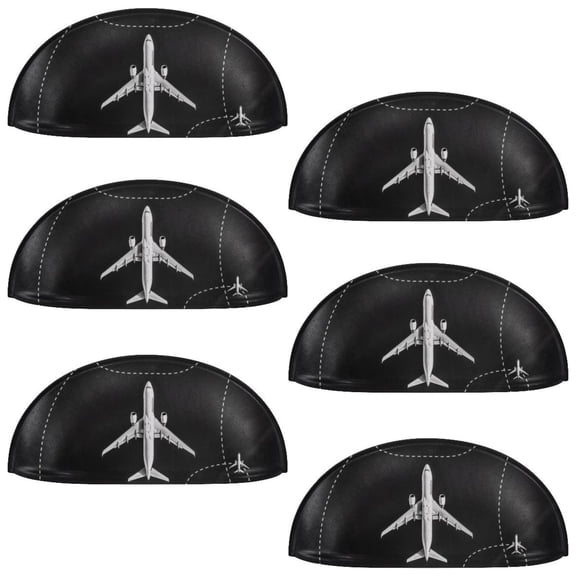 PhooArto 6 Pcs Cup Drawer Pulls, Plane Dashed Path Lines Airplane Sky Shell Shape Handles Cabinet Knobs for Dresser Cupboard Closet Wardrobe with Screws