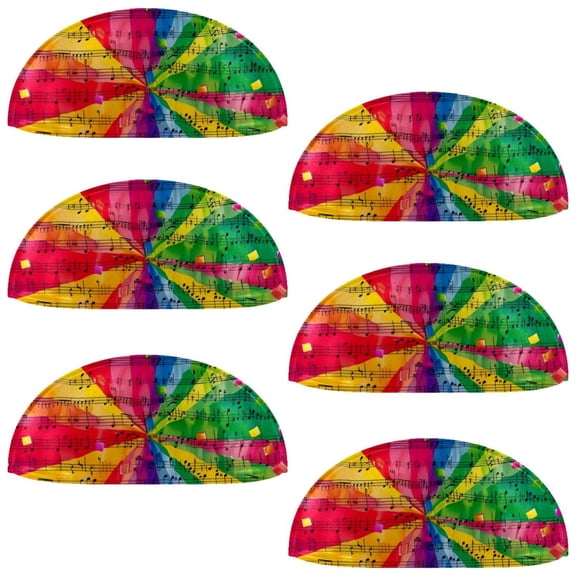 PhooArto 6 Pcs Cup Drawer Pulls, Rainbow Music Notes Shell Shape Handles Cabinet Knobs for Dresser Cupboard Closet Wardrobe with Screws