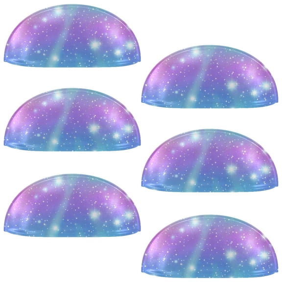 PhooArto 6 Pcs Cup Drawer Pulls, Rainbow Stars Magic Pattern Shell Shape Handles Cabinet Knobs for Dresser Cupboard Closet Wardrobe with Screws