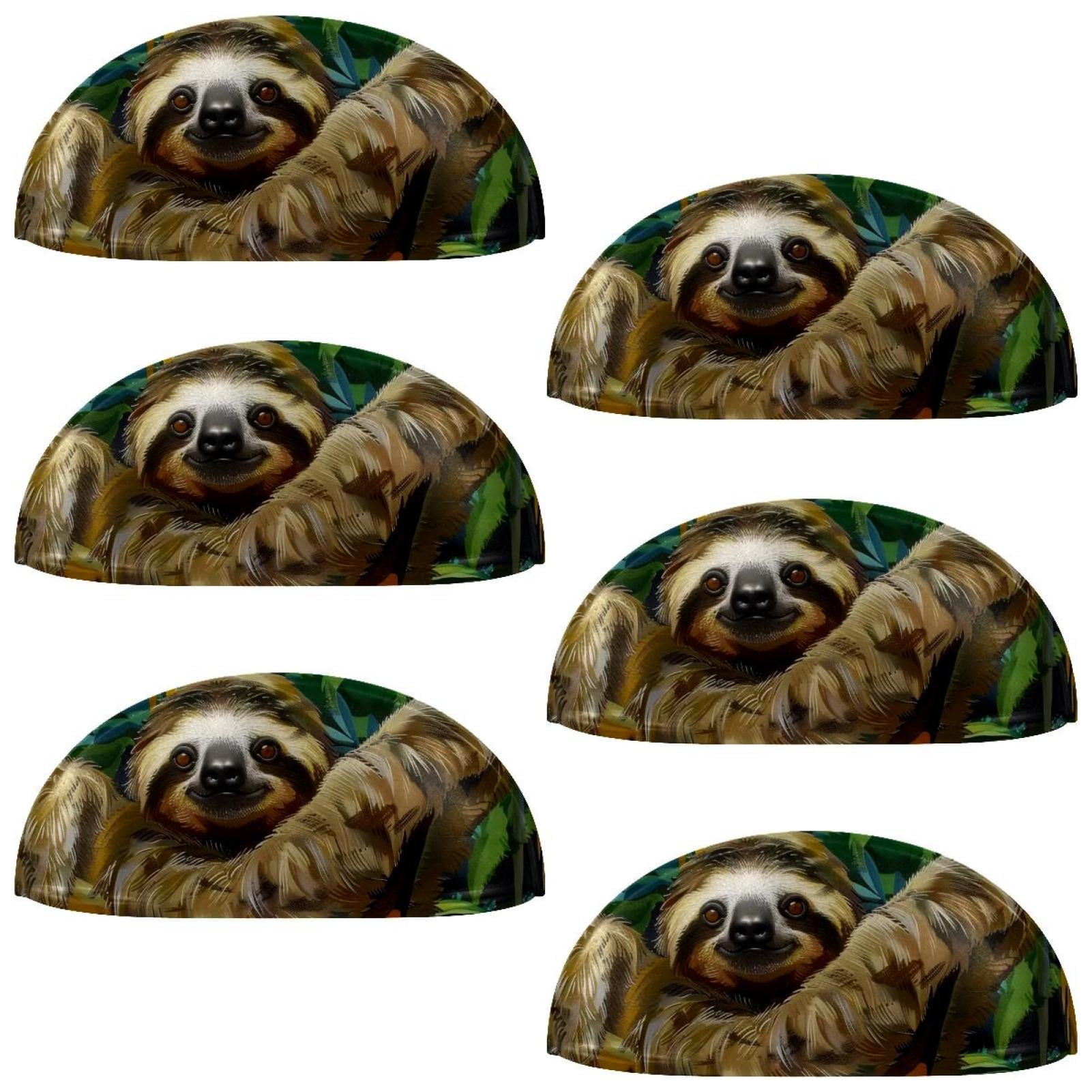 PhooArto 6 Pcs Cup Drawer Pulls, Rainforest Animal Sloth Shell Shape Handles Cabinet Knobs for Dresser Cupboard Closet Wardrobe with Screws