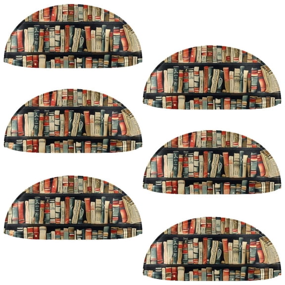 PhooArto 6 Pcs Cup Drawer Pulls, Retro Bookshelf Patterns Shell Shape Handles Cabinet Knobs for Dresser Cupboard Closet Wardrobe with Screws