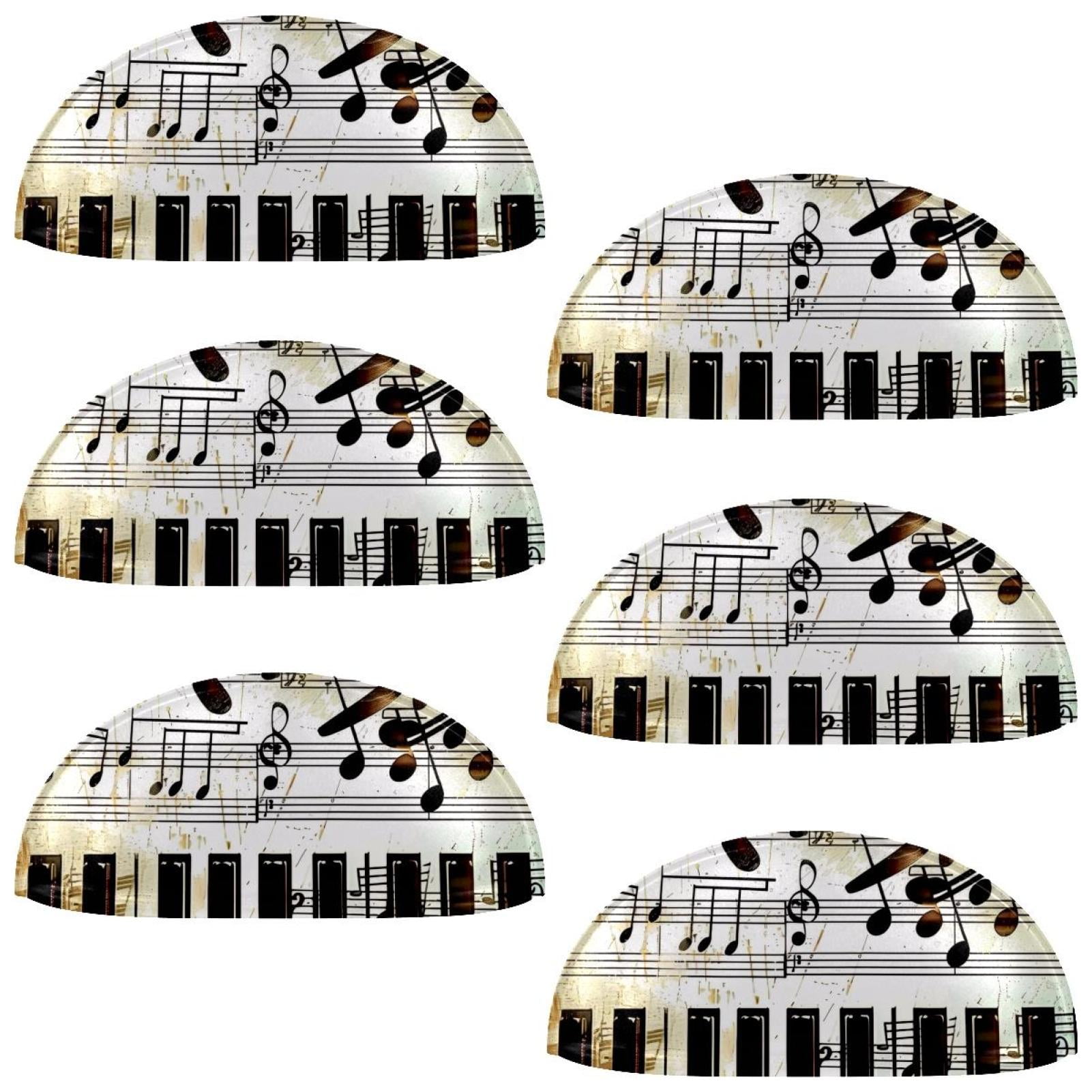 PhooArto 6 Pcs Cup Drawer Pulls, Retro Music Notes Piano Shell Shape Handles Cabinet Knobs for Dresser Cupboard Closet Wardrobe with Screws