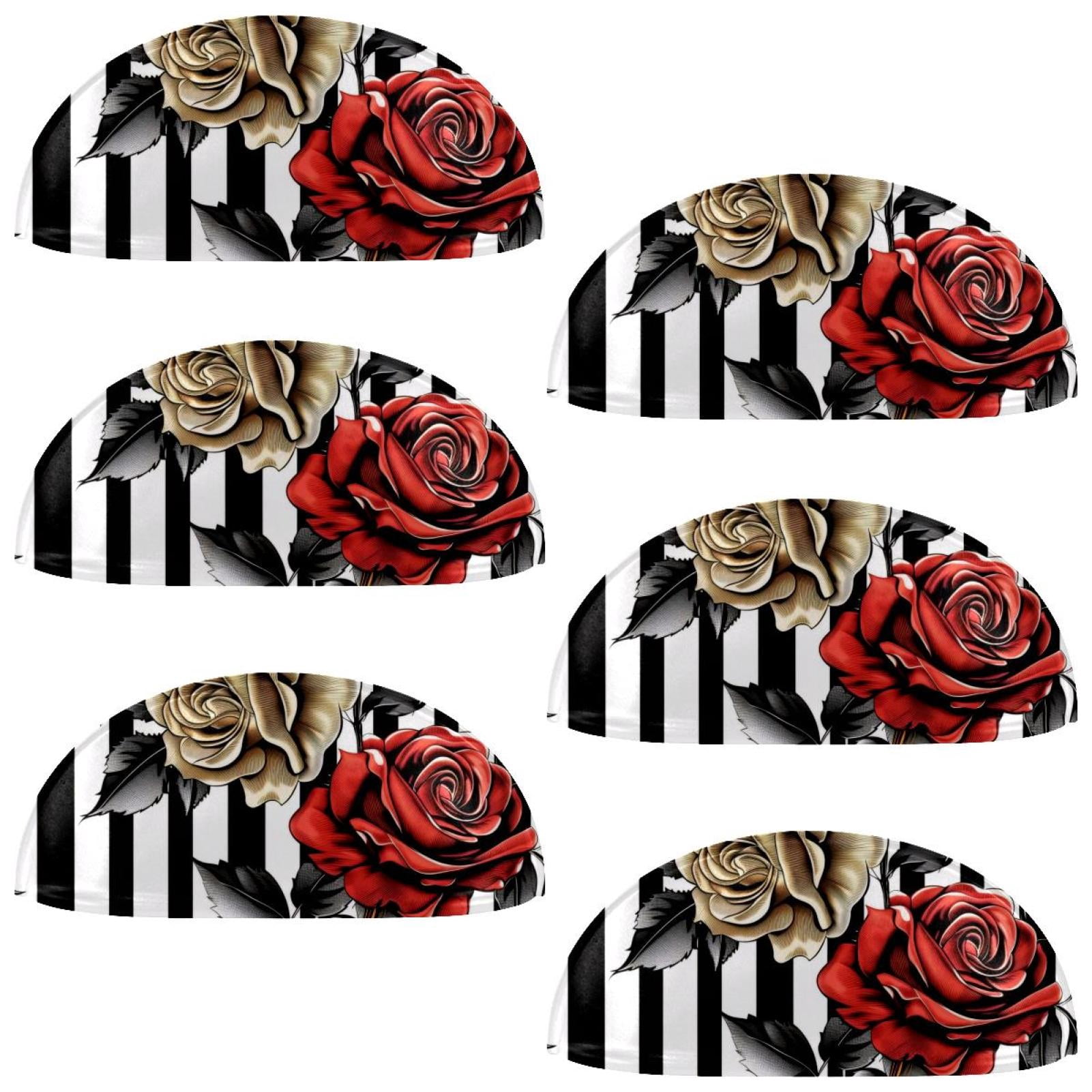 PhooArto 6 Pcs Cup Drawer Pulls, Roses Flower Lines Pattern Shell Shape Handles Cabinet Knobs for Dresser Cupboard Closet Wardrobe with Screws