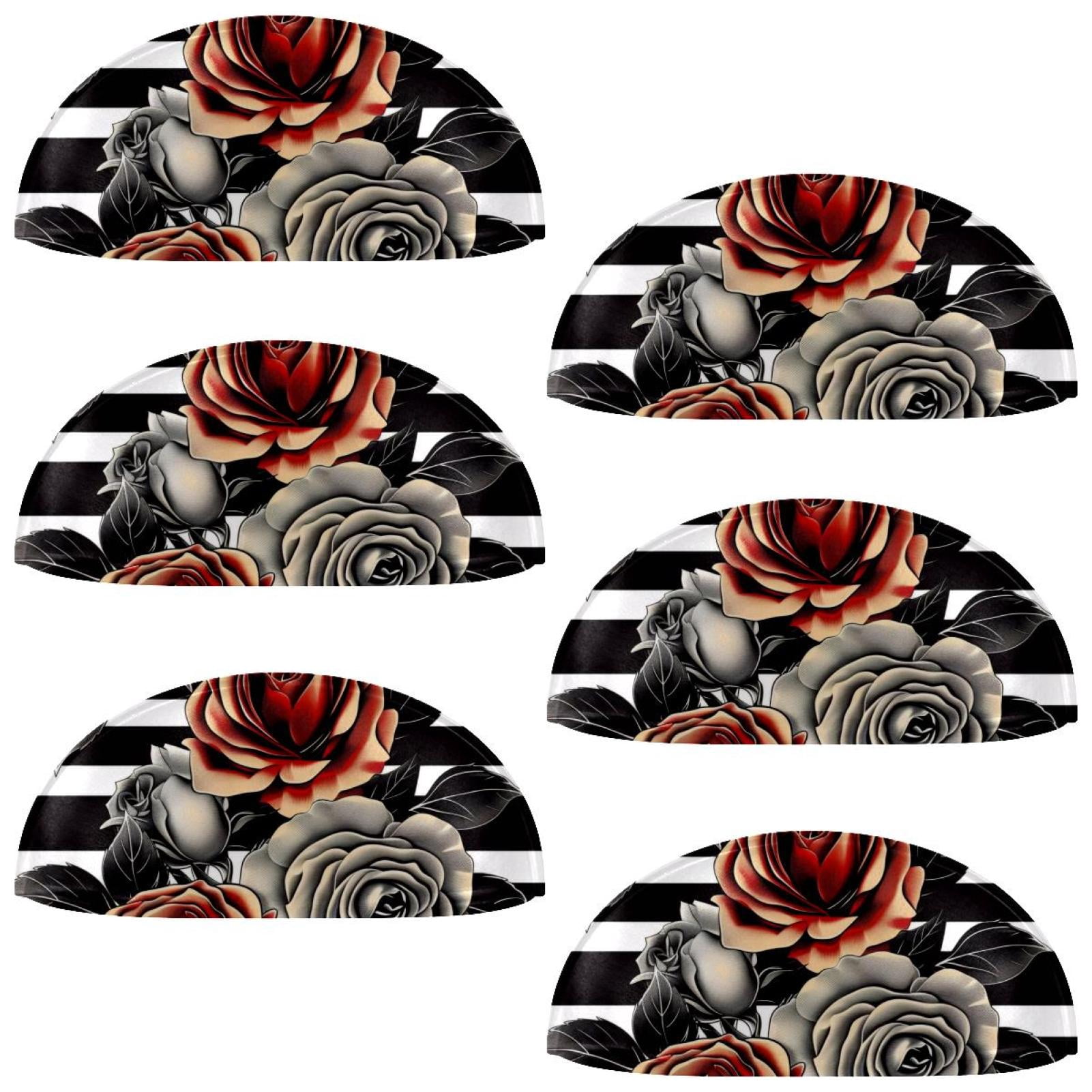 PhooArto 6 Pcs Cup Drawer Pulls, Roses Lines Pattern Shell Shape Handles Cabinet Knobs for Dresser Cupboard Closet Wardrobe with Screws