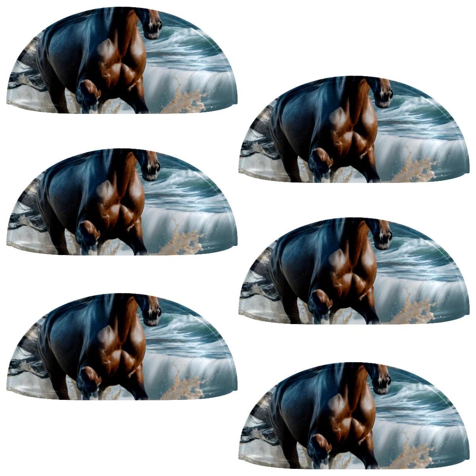 PhooArto 6 Pcs Cup Drawer Pulls, Running Horse Shell Shape Handles Cabinet Knobs for Dresser Cupboard Closet Wardrobe with Screws