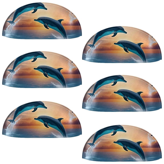 PhooArto 6 Pcs Cup Drawer Pulls, Sea Dolphins Jumping Shell Shape Handles Cabinet Knobs for Dresser Cupboard Closet Wardrobe with Screws