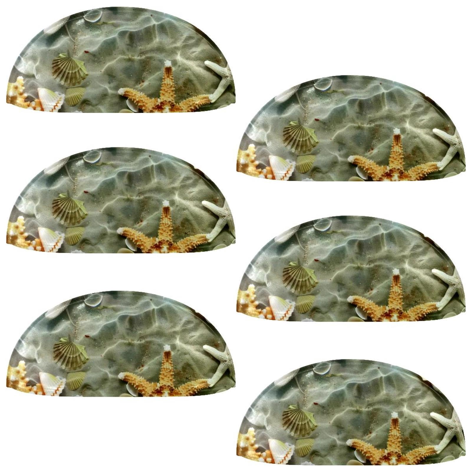 PhooArto 6 Pcs Cup Drawer Pulls, Sea Starfish Seashell Coral Shell Shape Handles Cabinet Knobs for Dresser Cupboard Closet Wardrobe with Screws