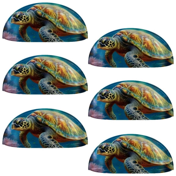 PhooArto 6 Pcs Cup Drawer Pulls, Sea Turtle Sea Water Shell Shape Handles Cabinet Knobs for Dresser Cupboard Closet Wardrobe with Screws