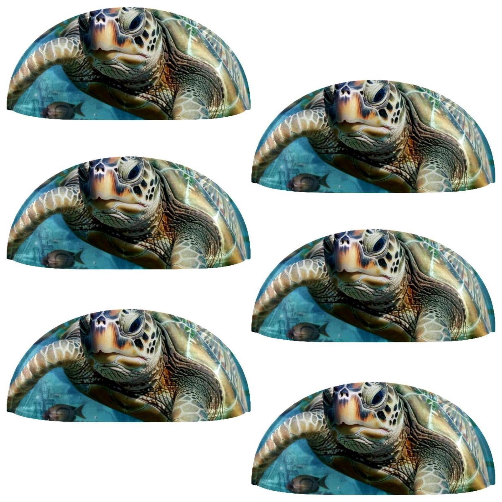 PhooArto 6 Pcs Cup Drawer Pulls, Sea Turtle Summer Ocean Shell Shape Handles Cabinet Knobs for Dresser Cupboard Closet Wardrobe with Screws