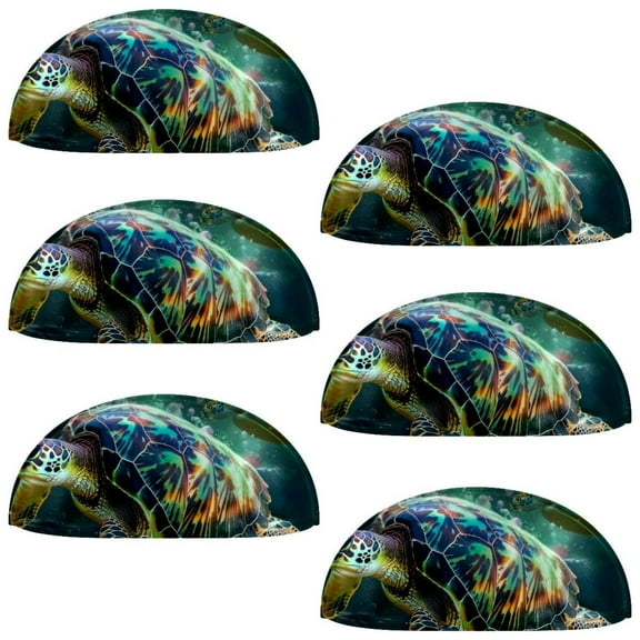 PhooArto 6 Pcs Cup Drawer Pulls, Sea Turtle Swimming Shell Shape Handles Cabinet Knobs for Dresser Cupboard Closet Wardrobe with Screws