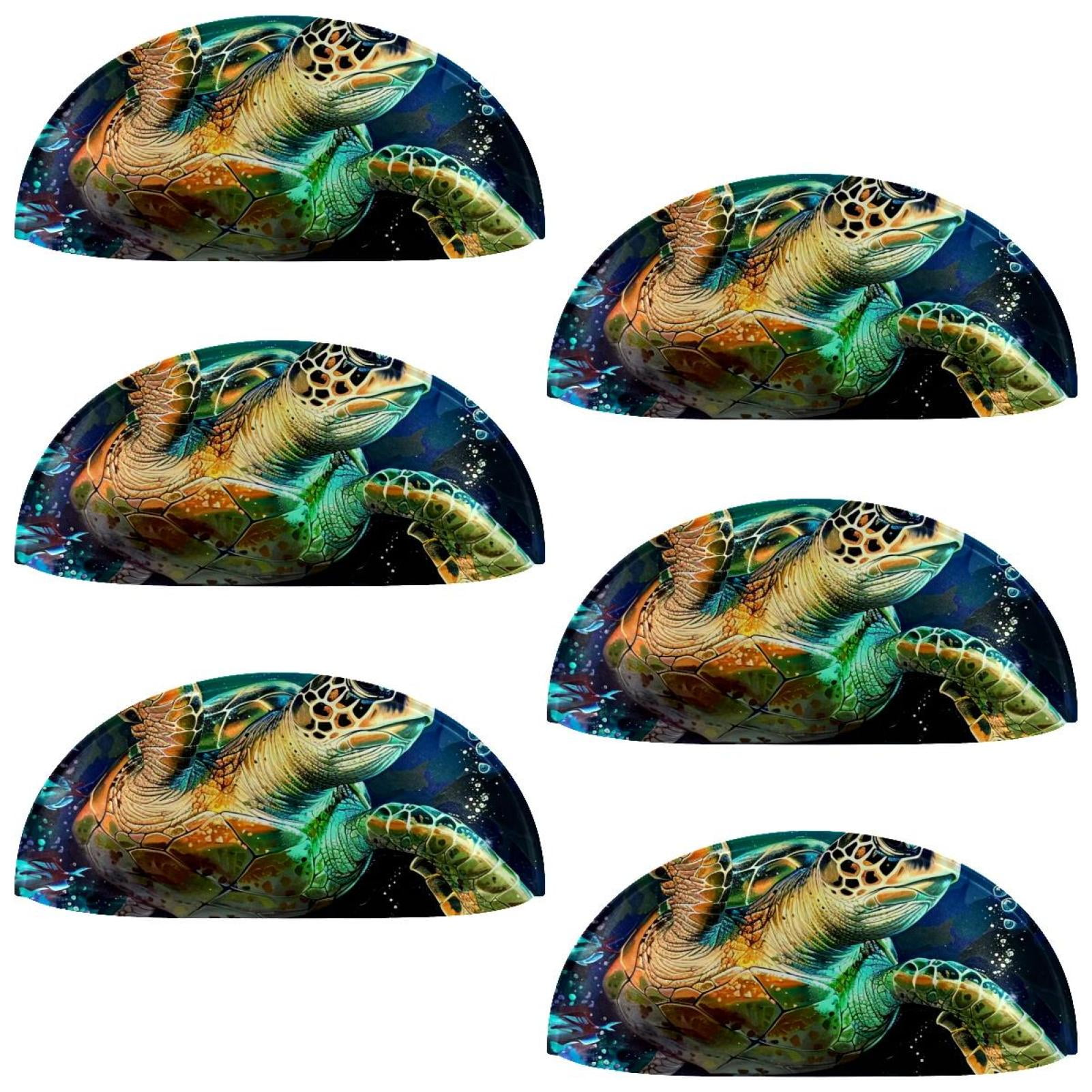 PhooArto 6 Pcs Cup Drawer Pulls, Sea Turtle Underwater Shell Shape Handles Cabinet Knobs for Dresser Cupboard Closet Wardrobe with Screws