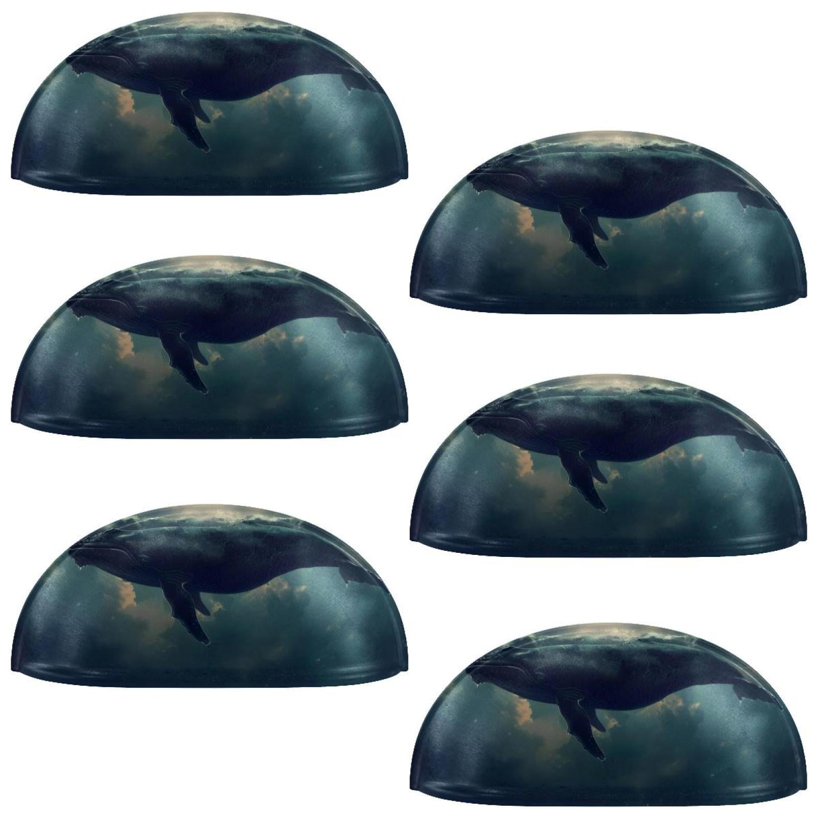 PhooArto 6 Pcs Cup Drawer Pulls, Sea Whale Pattern Shell Shape Handles Cabinet Knobs for Dresser Cupboard Closet Wardrobe with Screws