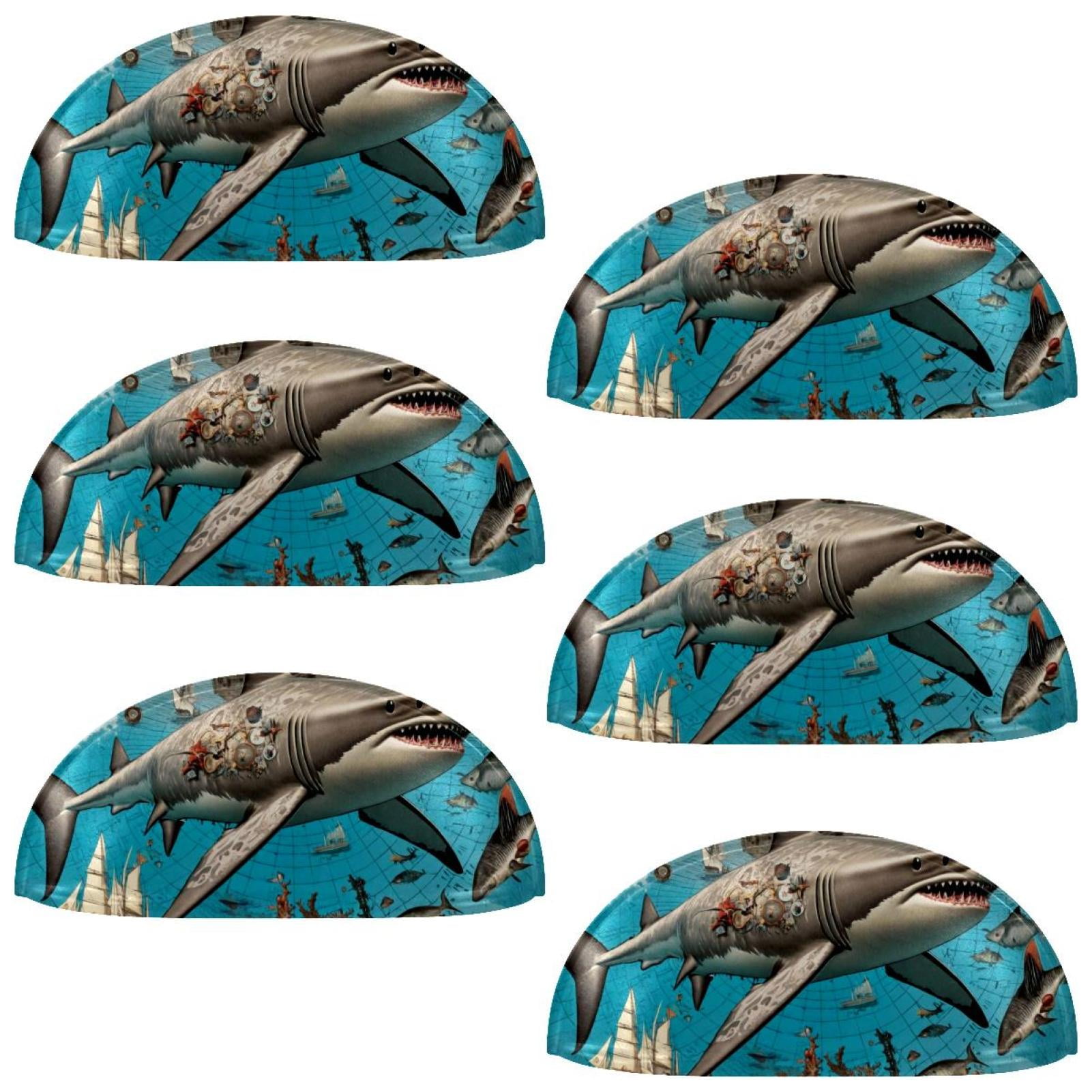PhooArto 6 Pcs Cup Drawer Pulls, Shark Fish Vintage Shell Shape Handles Cabinet Knobs for Dresser Cupboard Closet Wardrobe with Screws