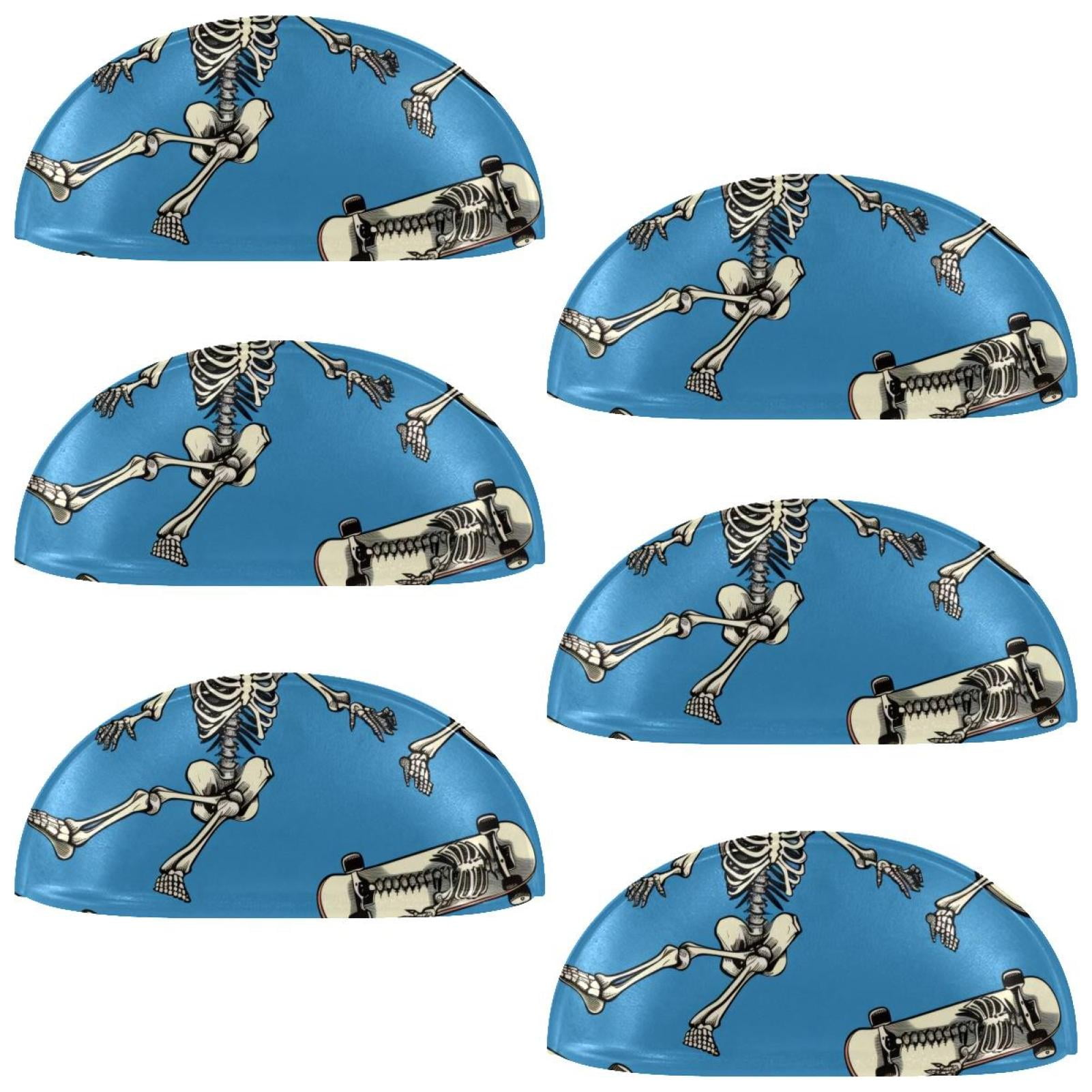 PhooArto 6 Pcs Cup Drawer Pulls, Skeleton Skateboard Pattern Shell Shape Handles Cabinet Knobs for Dresser Cupboard Closet Wardrobe with Screws
