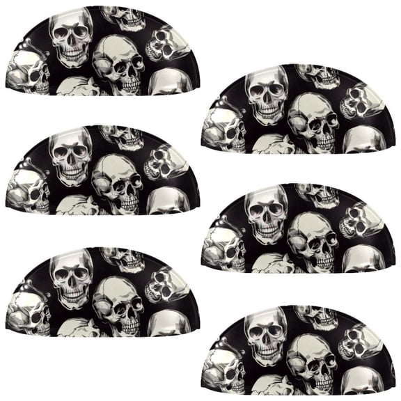 PhooArto 6 Pcs Cup Drawer Pulls, Skull Head Pattern Shell Shape Handles Cabinet Knobs for Dresser Cupboard Closet Wardrobe with Screws