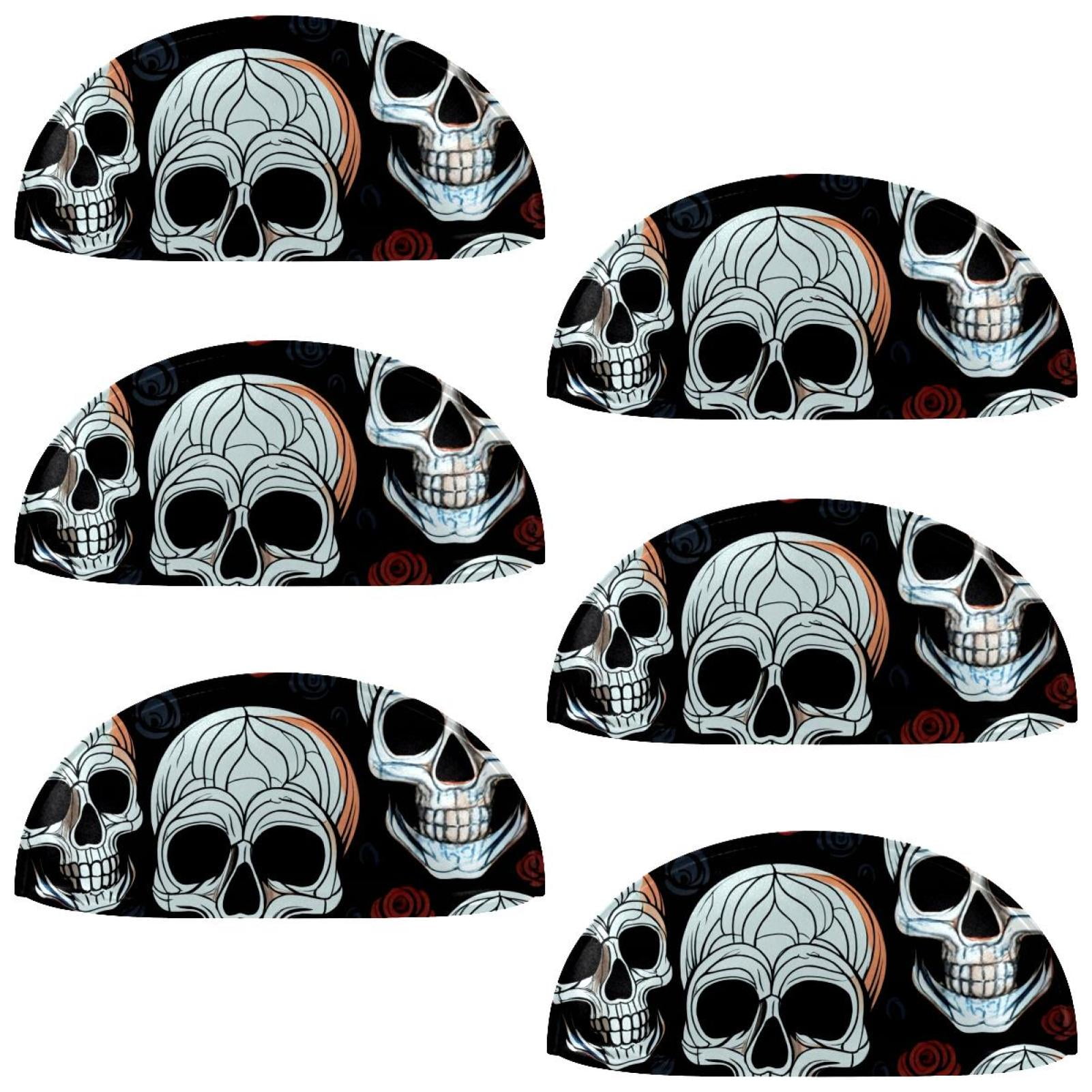 PhooArto 6 Pcs Cup Drawer Pulls, Skull Head Patterns Shell Shape Handles Cabinet Knobs for Dresser Cupboard Closet Wardrobe with Screws