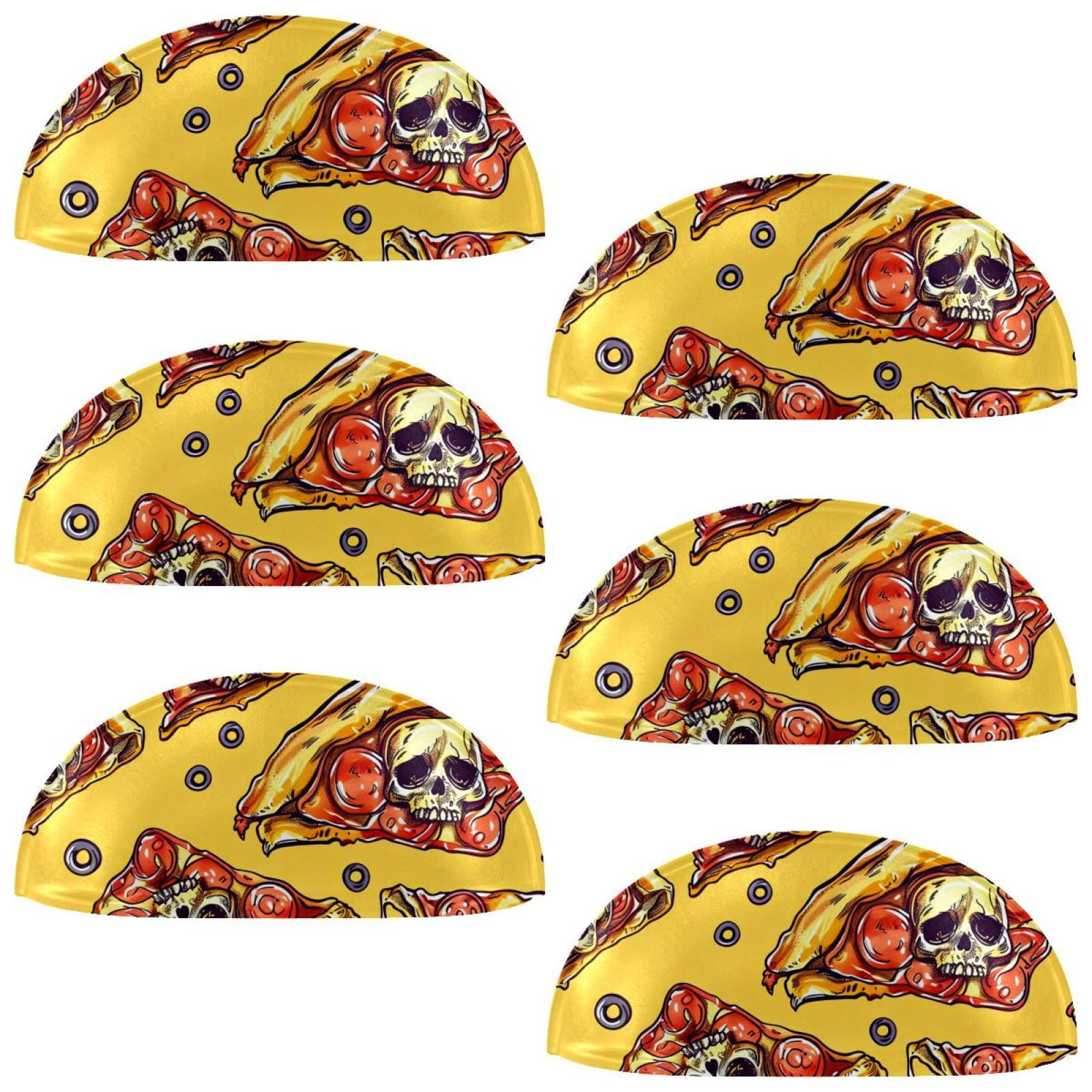 PhooArto 6 Pcs Cup Drawer Pulls, Skull Pizza Pattern Shell Shape Handles Cabinet Knobs for Dresser Cupboard Closet Wardrobe with Screws