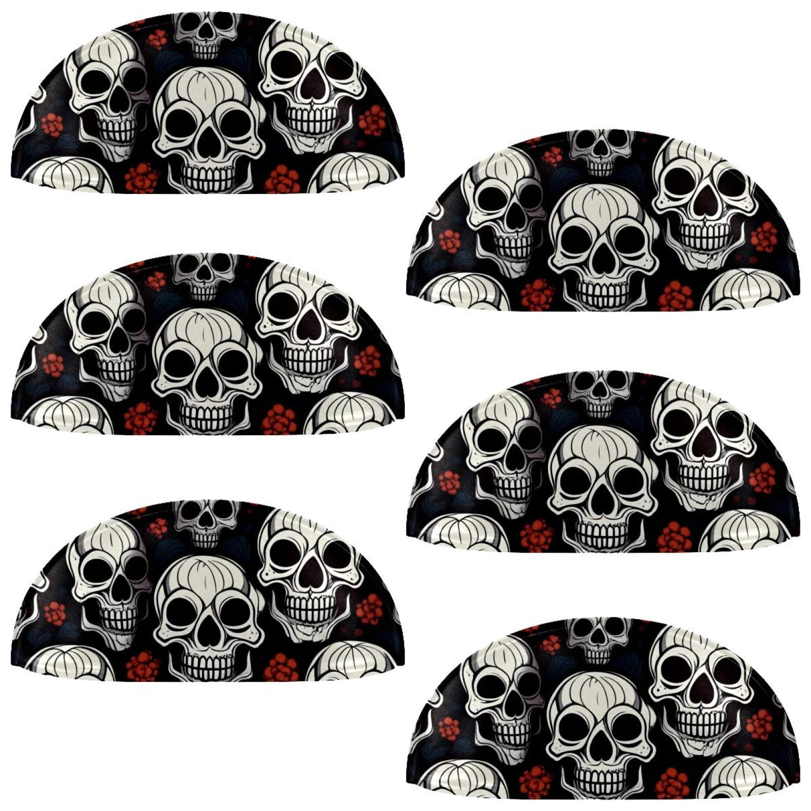 PhooArto 6 Pcs Cup Drawer Pulls, Skulls Head Pattern Shell Shape Handles Cabinet Knobs for Dresser Cupboard Closet Wardrobe with Screws