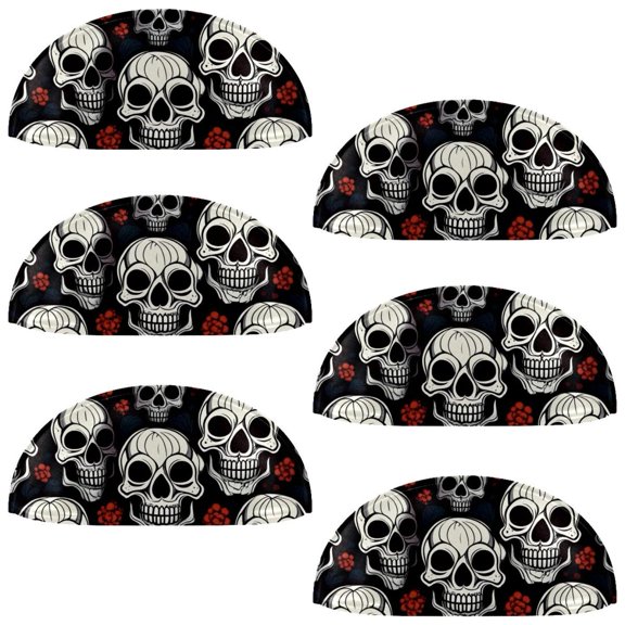 PhooArto 6 Pcs Cup Drawer Pulls, Skulls Head Pattern Shell Shape Handles Cabinet Knobs for Dresser Cupboard Closet Wardrobe with Screws