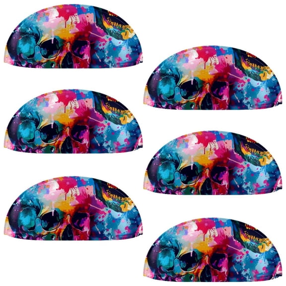 PhooArto 6 Pcs Cup Drawer Pulls, Skulls Splash Pattern Shell Shape Handles Cabinet Knobs for Dresser Cupboard Closet Wardrobe with Screws