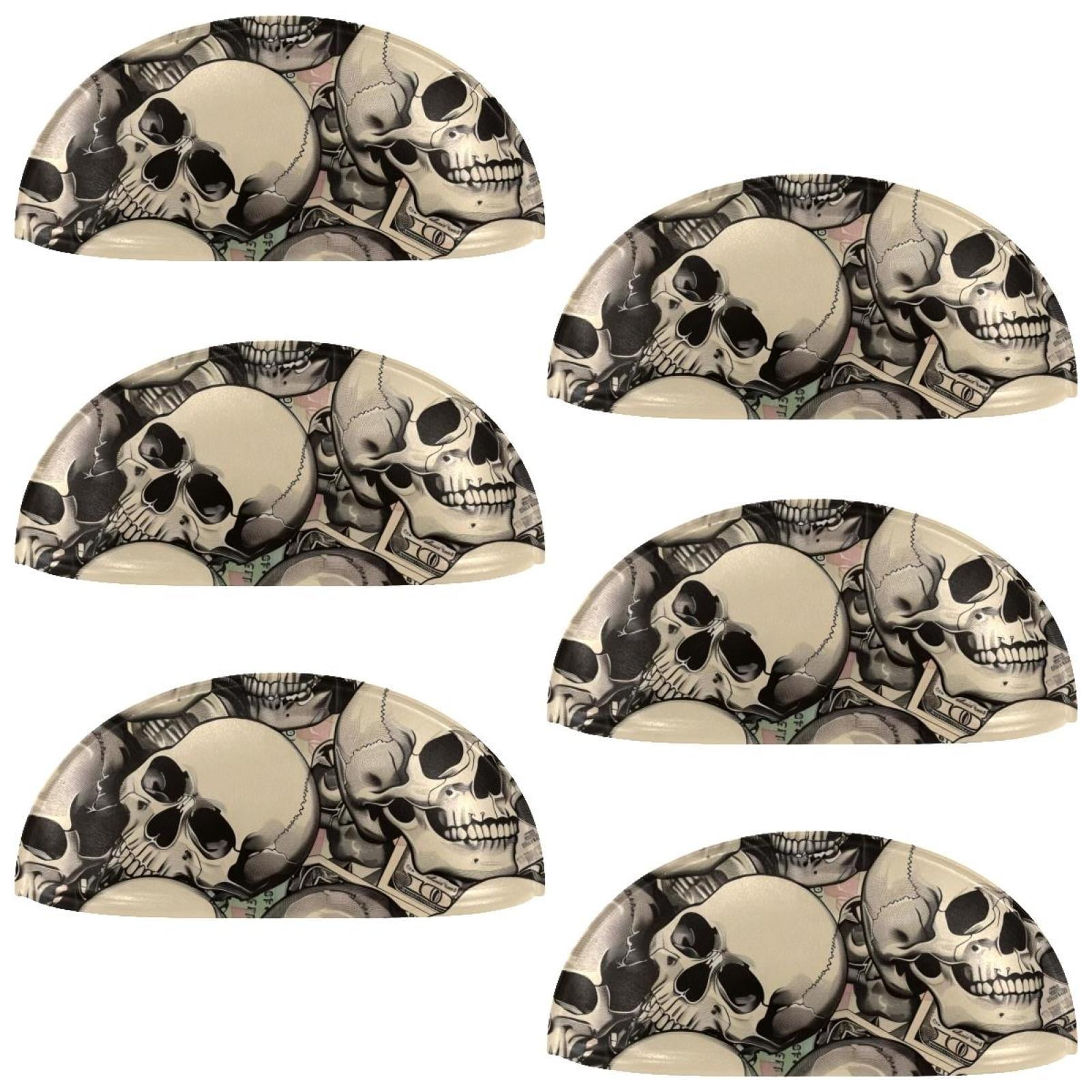 PhooArto 6 Pcs Cup Drawer Pulls, Skulls and Dollar Pattern Shell Shape Handles Cabinet Knobs for Dresser Cupboard Closet Wardrobe with Screws