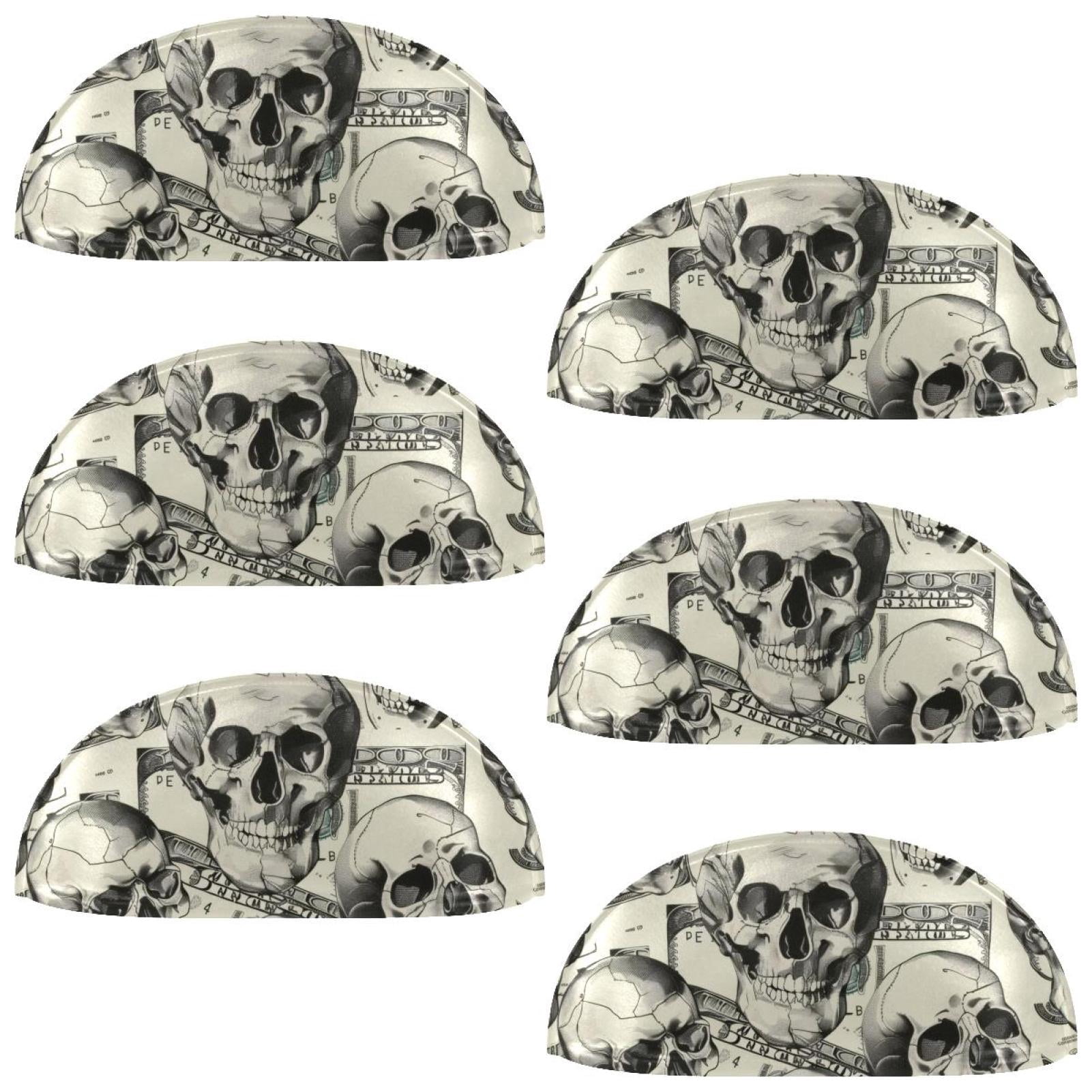 PhooArto 6 Pcs Cup Drawer Pulls, Skulls and Dollar Patttern Shell Shape Handles Cabinet Knobs for Dresser Cupboard Closet Wardrobe with Screws