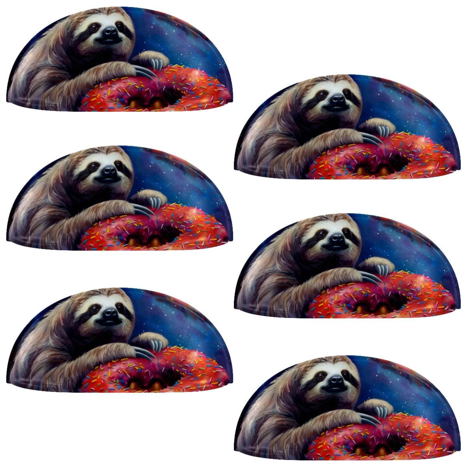 PhooArto 6 Pcs Cup Drawer Pulls, Sloth Donut Galaxy Shell Shape Handles Cabinet Knobs for Dresser Cupboard Closet Wardrobe with Screws
